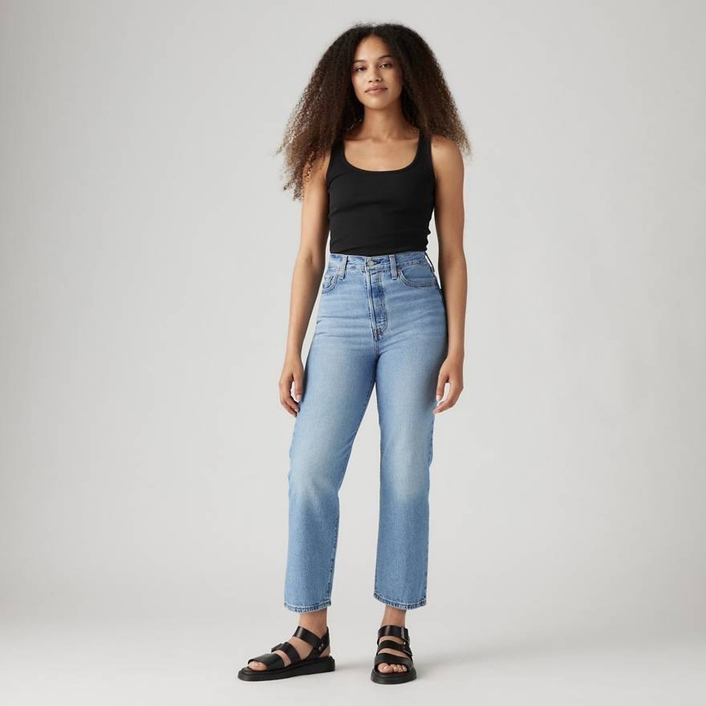 Levis Ribcage Straight Ankle Jeans in  Blue Sz 29